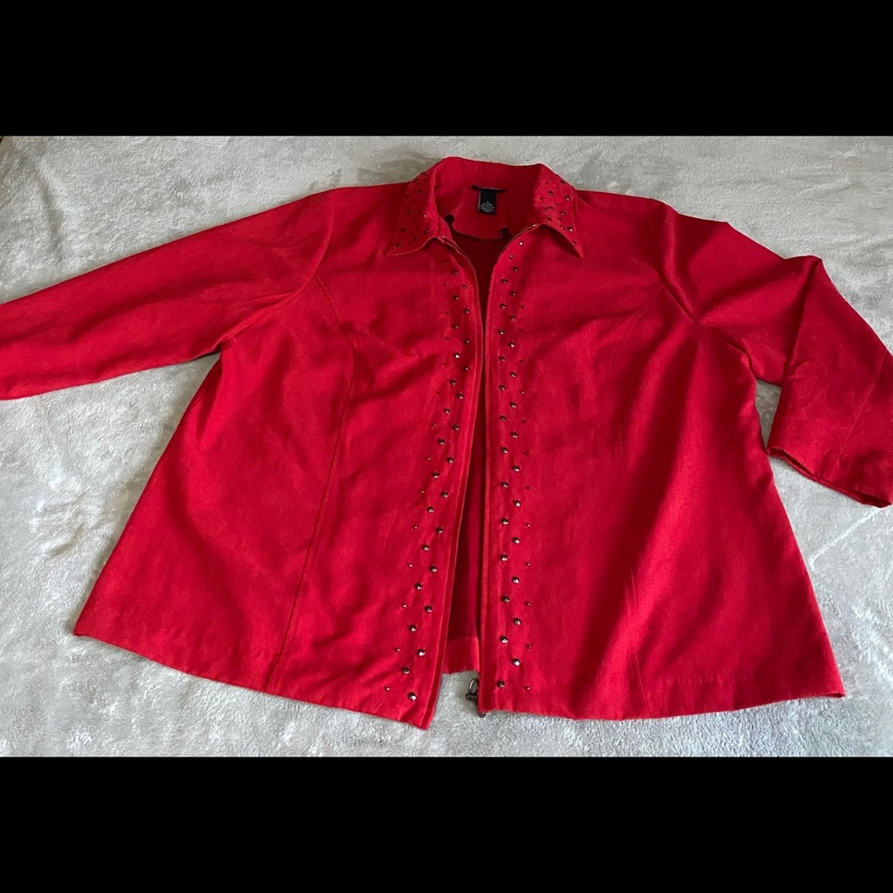 Red studded jacket w/ zipper